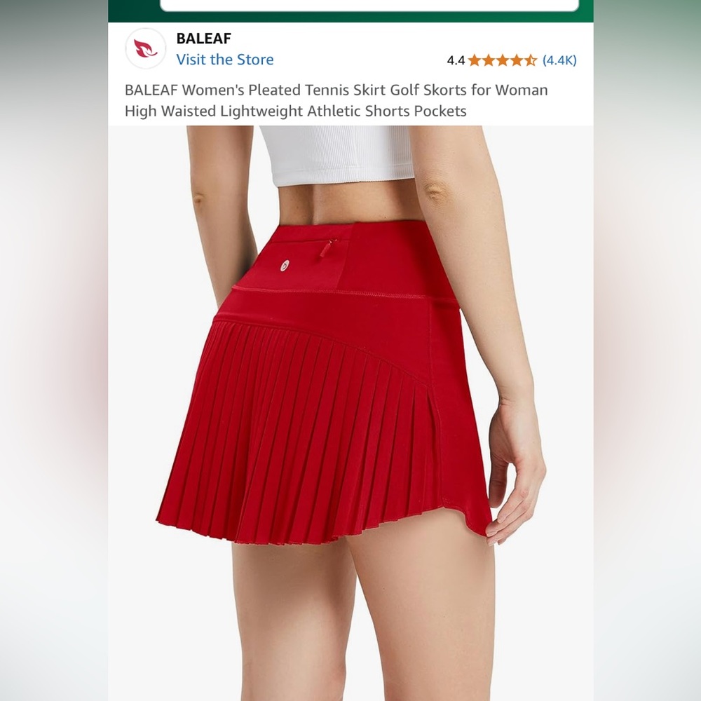 Baleaf plus size back pleat tennis/golf/pickleball /running skort. NWT.Retail 35